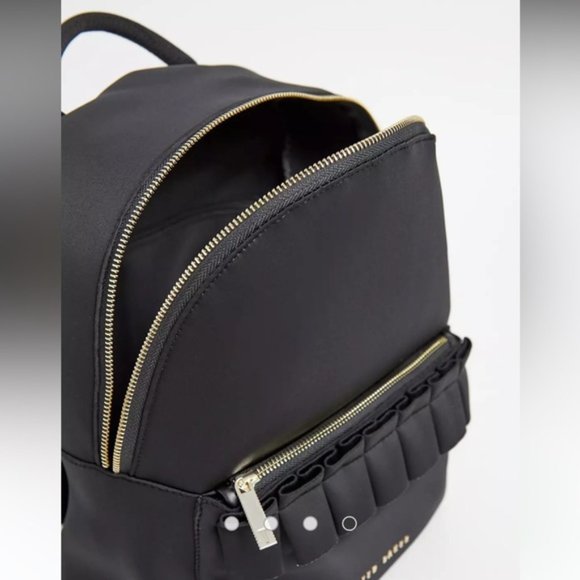 Ted BakerWomens Black Reese Ruffle Detail Zip Backpack main image 2